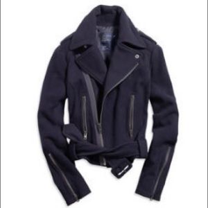 American Eagle Wool Bomber Jacket in Navy